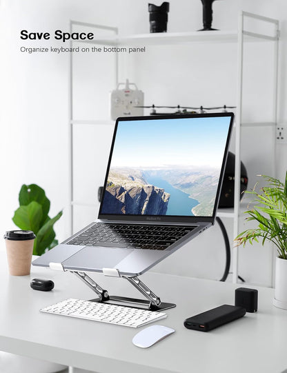 Adjustable Laptop Stand for Desk,Portable Laptop Stand Holder and Riser,Foldable Aluminum Notebook Computer Stands for MacBook Air Pro HP Lenovo Dell Samsung Chromebook, 10-15.6 inch, Purple
