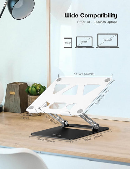 Adjustable Laptop Stand for Desk,Portable Laptop Stand Holder and Riser,Foldable Aluminum Notebook Computer Stands for MacBook Air Pro HP Lenovo Dell Samsung Chromebook, 10-15.6 inch, Purple