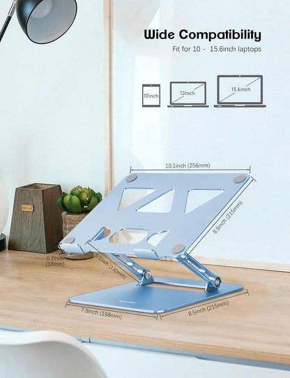 Adjustable Laptop Stand for Desk,Portable Laptop Stand Holder and Riser,Foldable Aluminum Notebook Computer Stands for MacBook Air Pro HP Lenovo Dell Samsung Chromebook, 10-15.6 inch, Purple