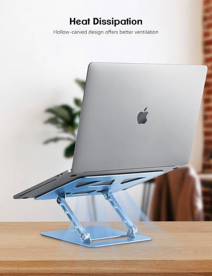 Adjustable Laptop Stand for Desk,Portable Laptop Stand Holder and Riser,Foldable Aluminum Notebook Computer Stands for MacBook Air Pro HP Lenovo Dell Samsung Chromebook, 10-15.6 inch, Purple
