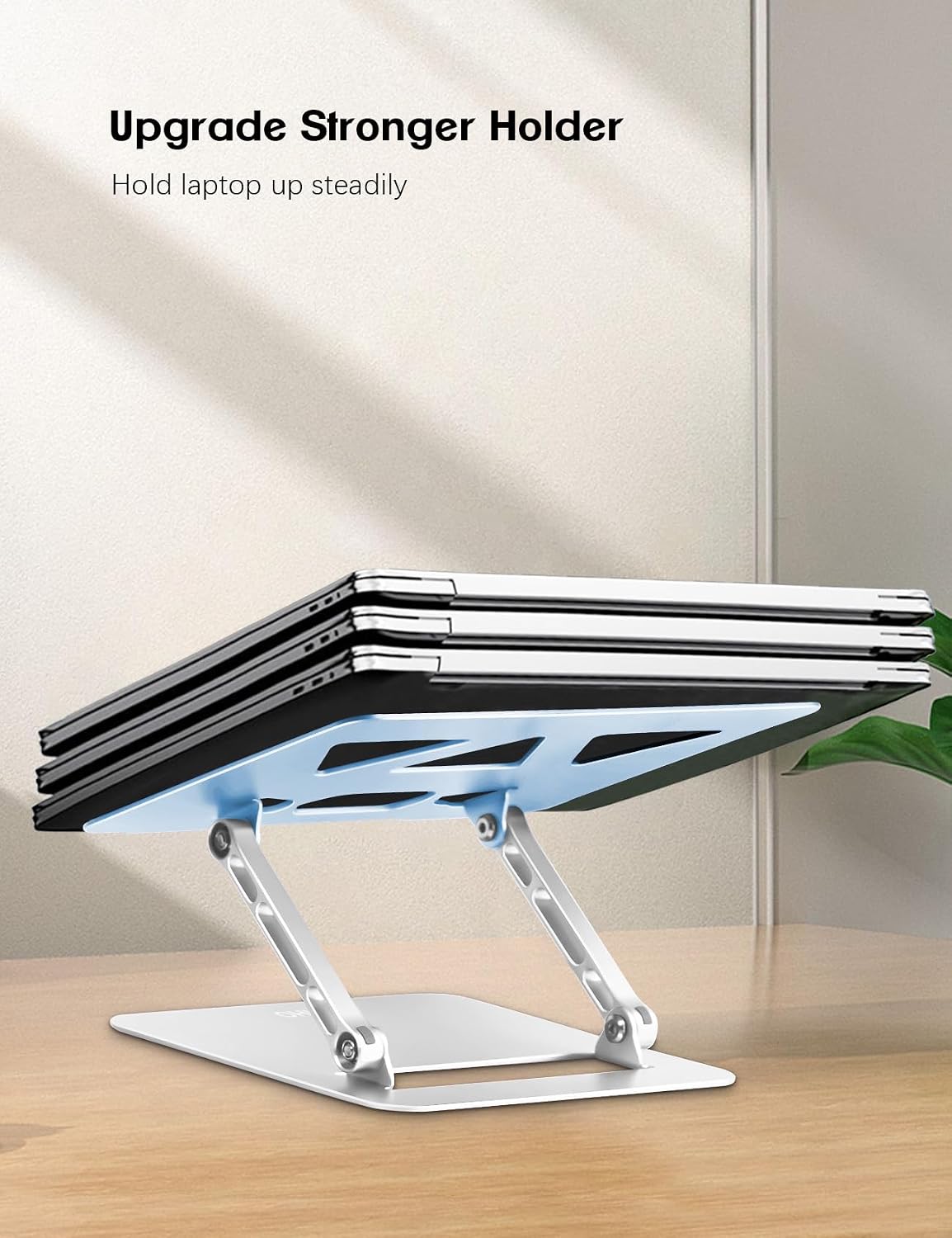 Adjustable Laptop Stand for Desk,Portable Laptop Stand Holder and Riser,Foldable Aluminum Notebook Computer Stands for MacBook Air Pro HP Lenovo Dell Samsung Chromebook, 10-15.6 inch, Purple