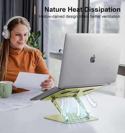 Adjustable Laptop Stand for Desk,Portable Laptop Stand Holder and Riser,Foldable Aluminum Notebook Computer Stands for MacBook Air Pro HP Lenovo Dell Samsung Chromebook, 10-15.6 inch, Purple