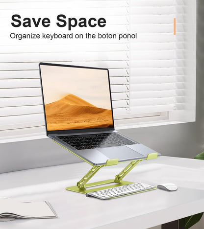 Adjustable Laptop Stand for Desk,Portable Laptop Stand Holder and Riser,Foldable Aluminum Notebook Computer Stands for MacBook Air Pro HP Lenovo Dell Samsung Chromebook, 10-15.6 inch, Purple