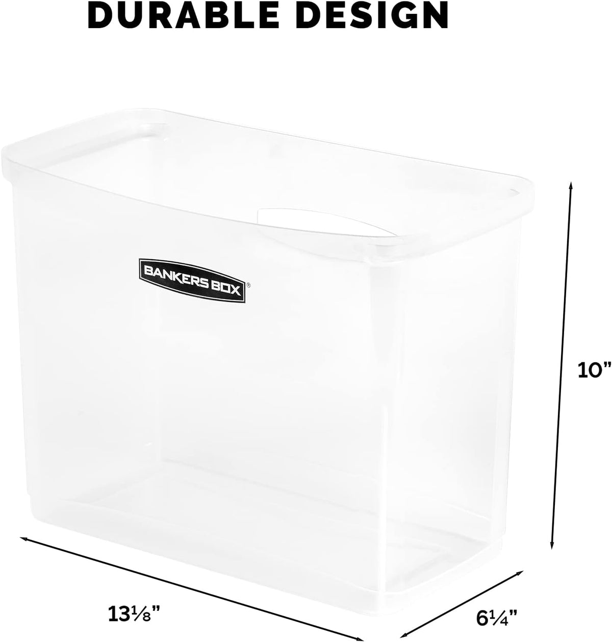 1-Pack Portable Plastic File Box Organizer Bin, Letter