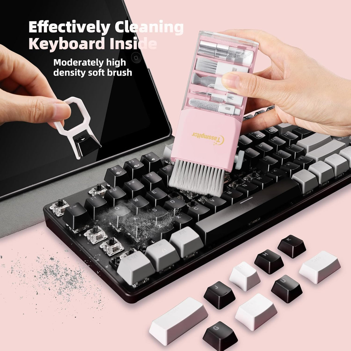 Keyboard Cleaning Kit, All-in-One Laptop & Computer Screen Cleaner, Black