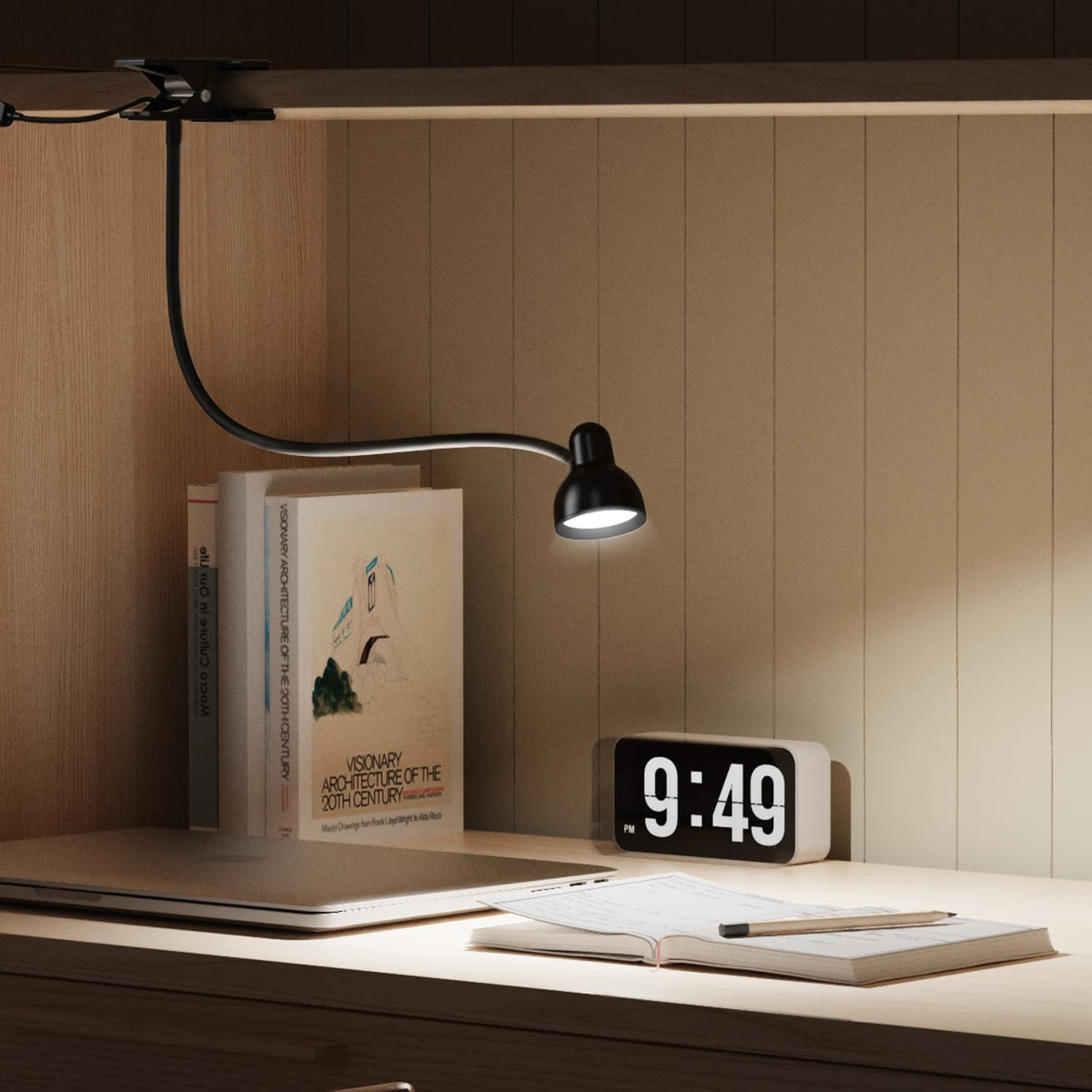 Clip-on Reading Light - 3 Color Modes, 10 Dimmable Brightness,Black