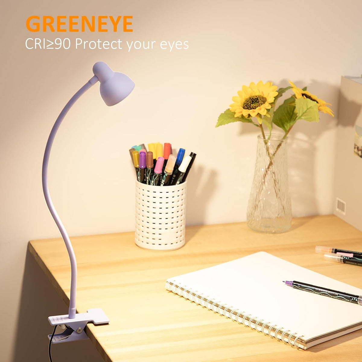 Clip-on Reading Light - 3 Color Modes, 10 Dimmable Brightness,Black