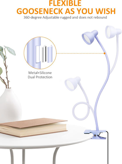 Clip-on Reading Light - 3 Color Modes, 10 Dimmable Brightness,Black