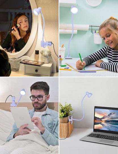 Clip-on Reading Light - 3 Color Modes, 10 Dimmable Brightness,Black