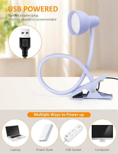 Clip-on Reading Light - 3 Color Modes, 10 Dimmable Brightness,Black