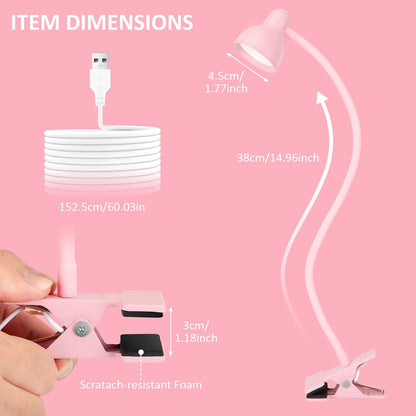 Clip-on Reading Light - 3 Color Modes, 10 Dimmable Brightness,Black