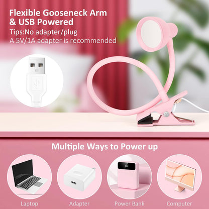 Clip-on Reading Light - 3 Color Modes, 10 Dimmable Brightness,Black