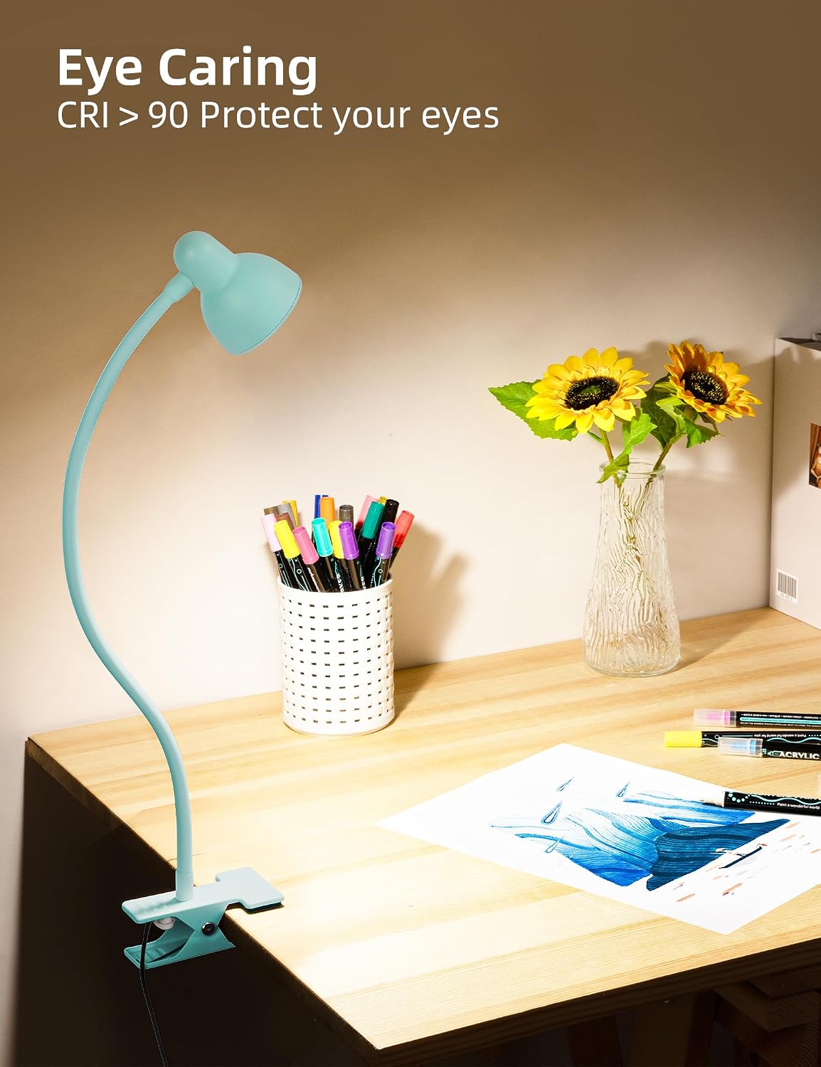 Clip-on Reading Light - 3 Color Modes, 10 Dimmable Brightness,Black