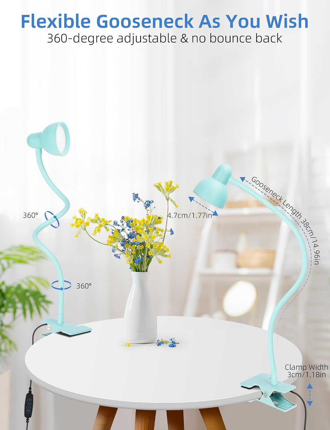 Clip-on Reading Light - 3 Color Modes, 10 Dimmable Brightness,Black