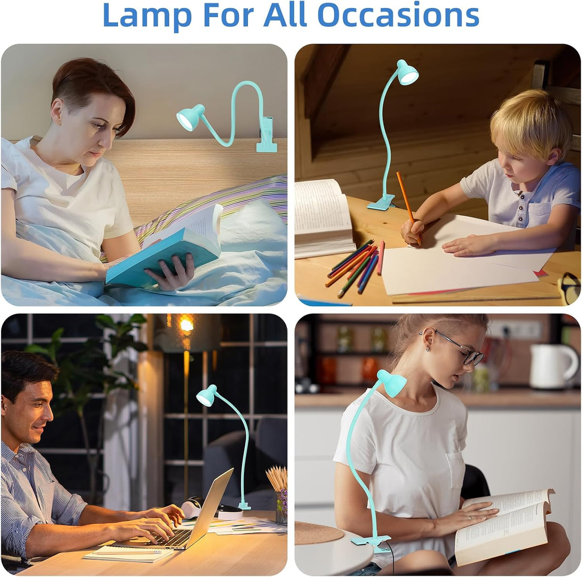 Clip-on Reading Light - 3 Color Modes, 10 Dimmable Brightness,Black