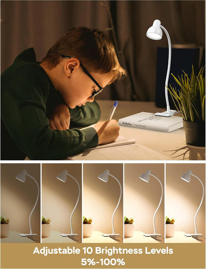 Clip-on Reading Light - 3 Color Modes, 10 Dimmable Brightness,Black