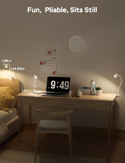 Clip-on Reading Light - 3 Color Modes, 10 Dimmable Brightness,Black