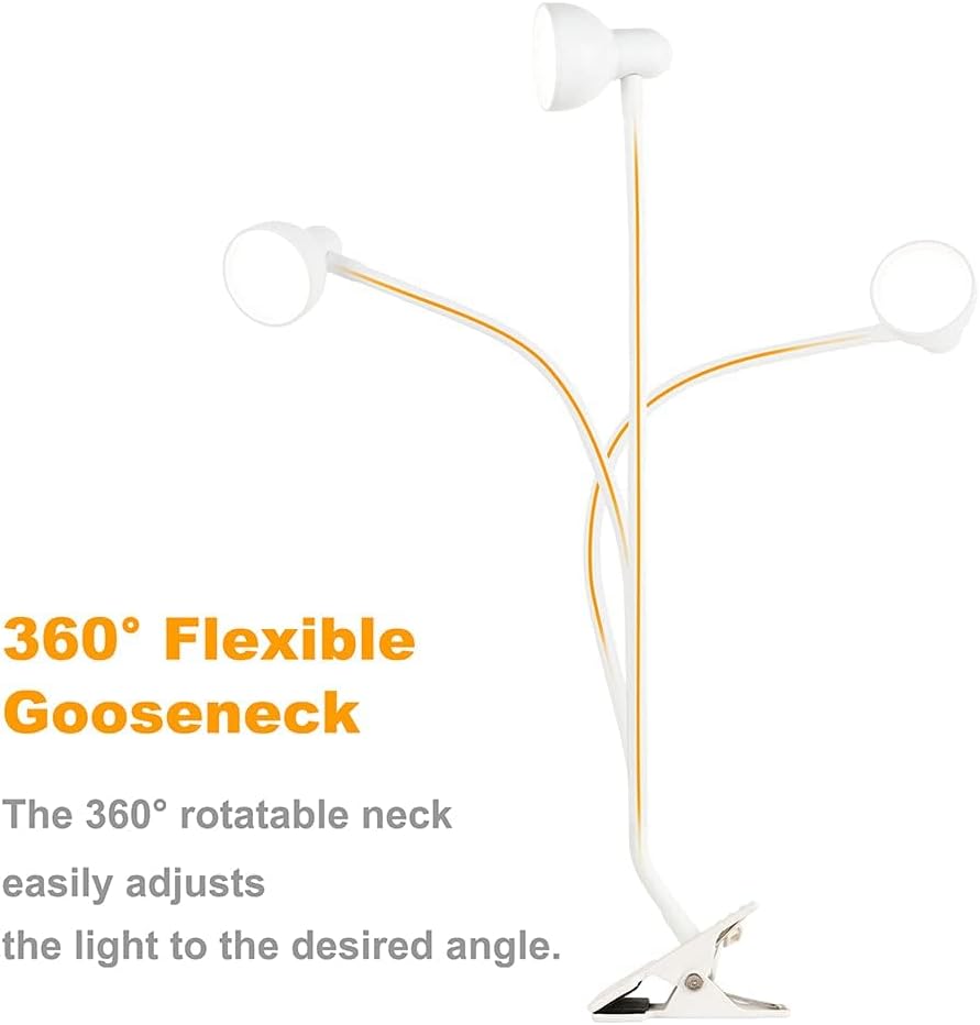 Clip-on Reading Light - 3 Color Modes, 10 Dimmable Brightness,Black