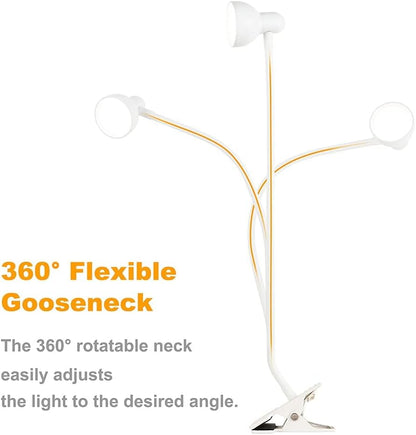 Clip-on Reading Light - 3 Color Modes, 10 Dimmable Brightness,Black