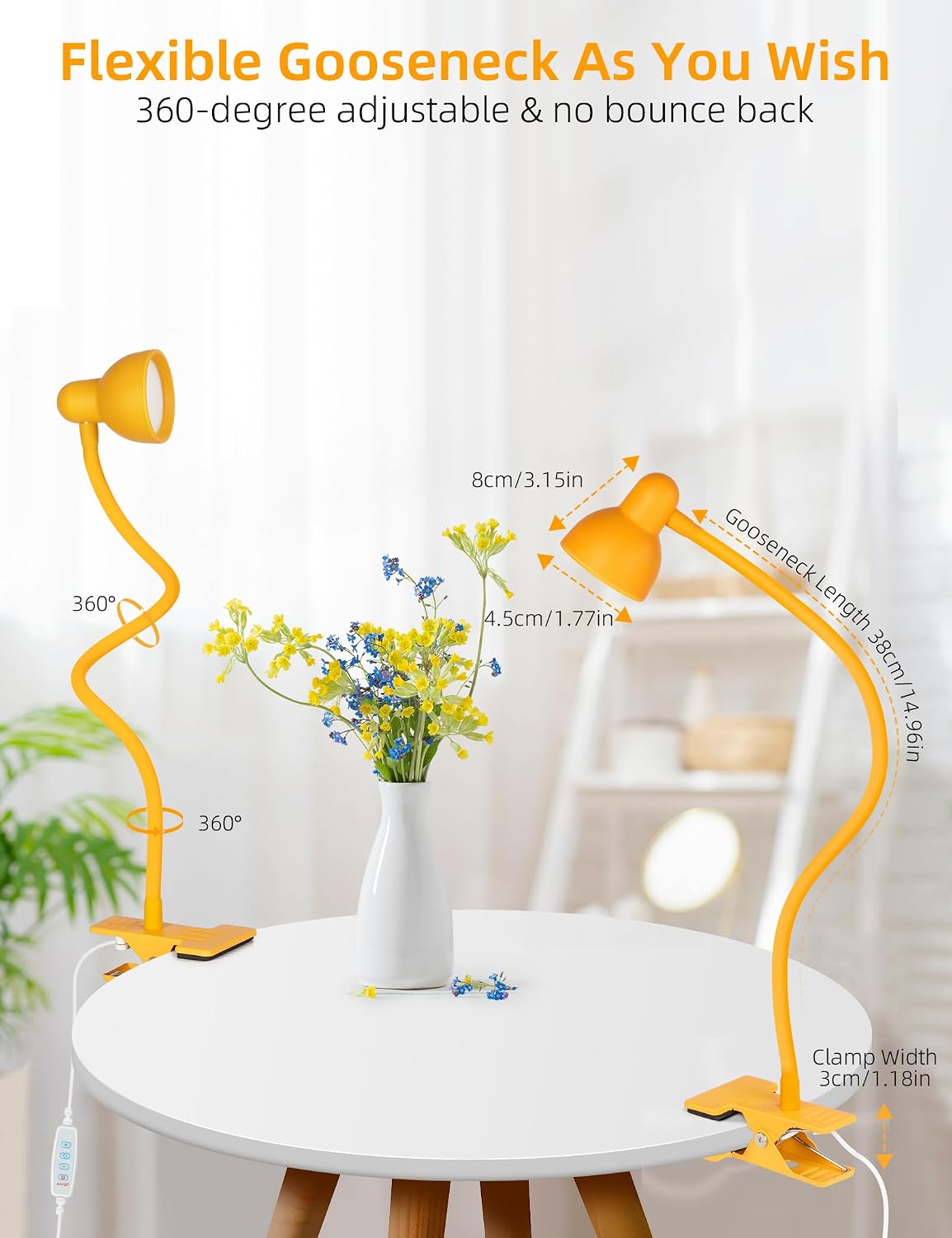 Clip-on Reading Light - 3 Color Modes, 10 Dimmable Brightness,Black