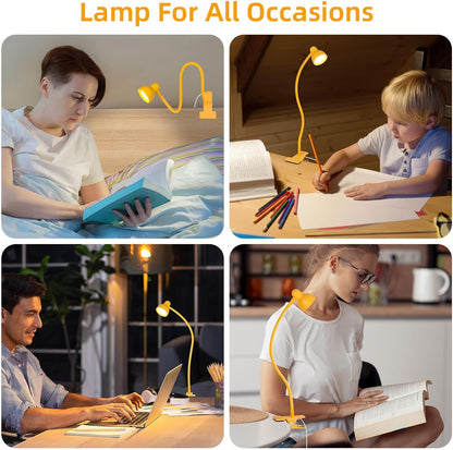 Clip-on Reading Light - 3 Color Modes, 10 Dimmable Brightness,Black