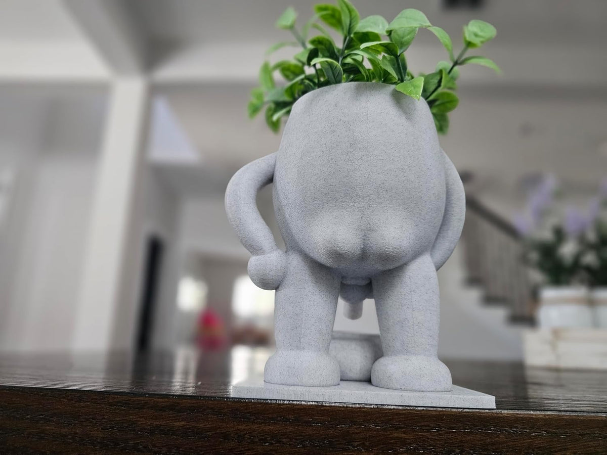 Funny Face Indoor Head Planter Pot, 3D Printed, Unique Small Succulent Flower Pot, Cute Cactus Planter, Indoor Home Decor, Office Desk Plant Pot, Novelty Gardening Gift Set