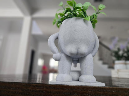 Funny Face Indoor Head Planter Pot, 3D Printed, Unique Small Succulent Flower Pot, Cute Cactus Planter, Indoor Home Decor, Office Desk Plant Pot, Novelty Gardening Gift Set