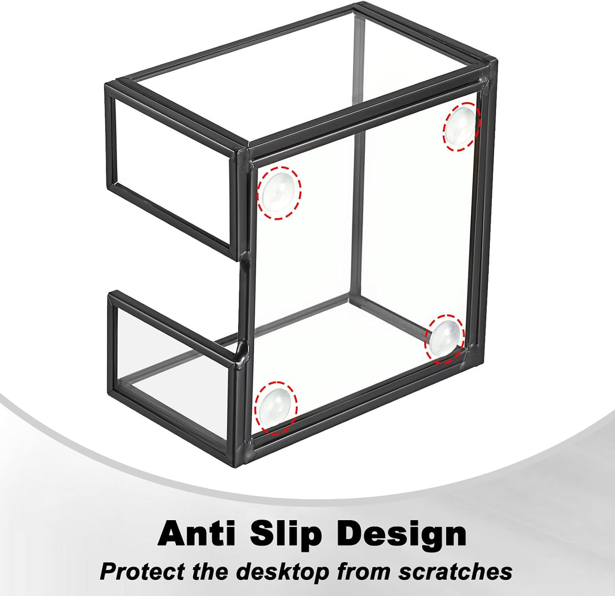 Metal Glass Sticky Note Holder for 3x3 Inch Sticky Notes