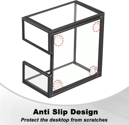 Metal Glass Sticky Note Holder for 3x3 Inch Sticky Notes