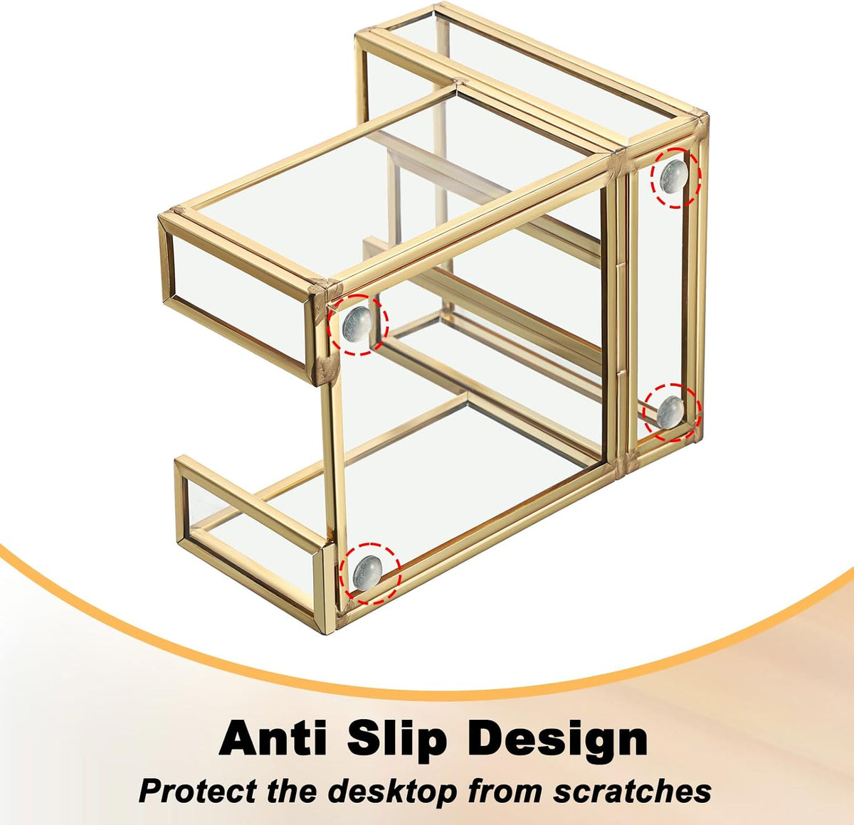 Metal Glass Sticky Note Holder for 3x3 Inch Sticky Notes