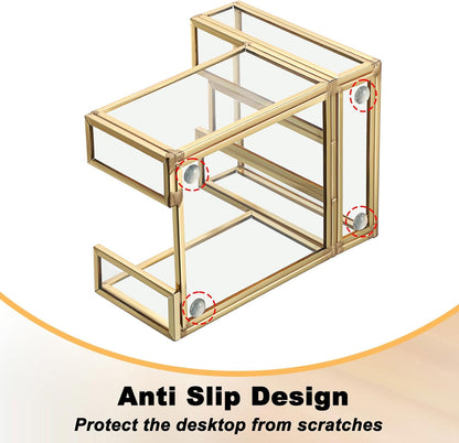 Metal Glass Sticky Note Holder for 3x3 Inch Sticky Notes