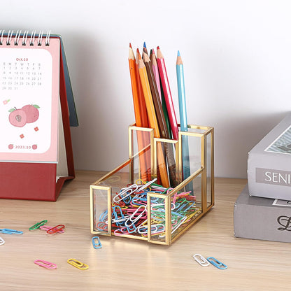 Metal Glass Sticky Note Holder for 3x3 Inch Sticky Notes