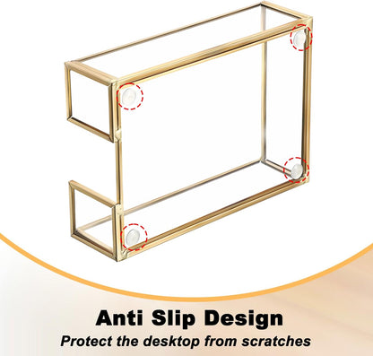 Metal Glass Sticky Note Holder for 3x3 Inch Sticky Notes
