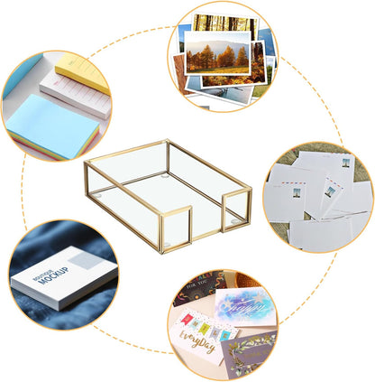 Metal Glass Sticky Note Holder for 3x3 Inch Sticky Notes