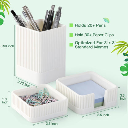 Aesthetic Desk Organizer Set,3-Piece Sturdy Plastic Office Accessories