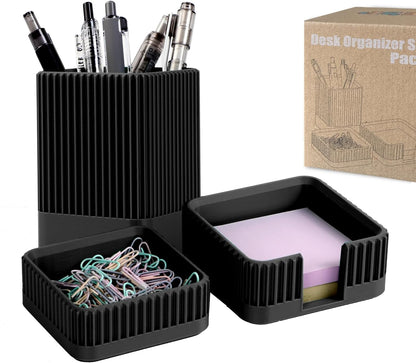 Aesthetic Desk Organizer Set,3-Piece Sturdy Plastic Office Accessories