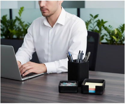 Aesthetic Desk Organizer Set,3-Piece Sturdy Plastic Office Accessories