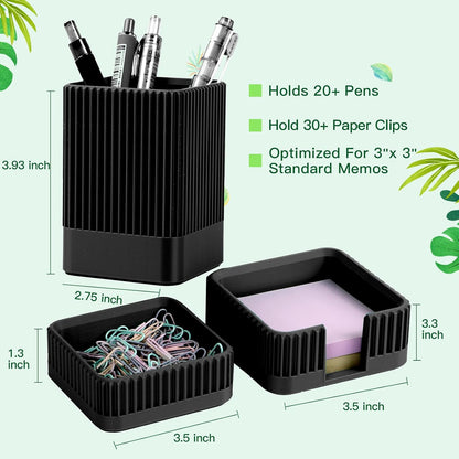 Aesthetic Desk Organizer Set,3-Piece Sturdy Plastic Office Accessories
