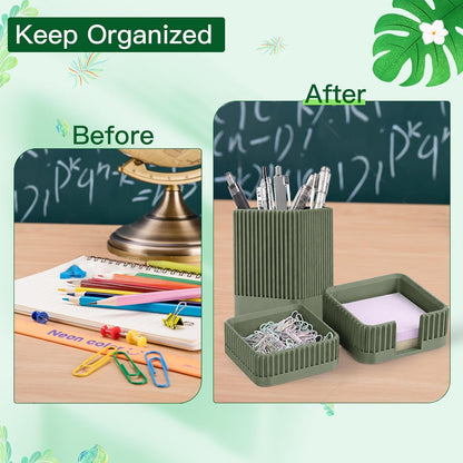 Aesthetic Desk Organizer Set,3-Piece Sturdy Plastic Office Accessories