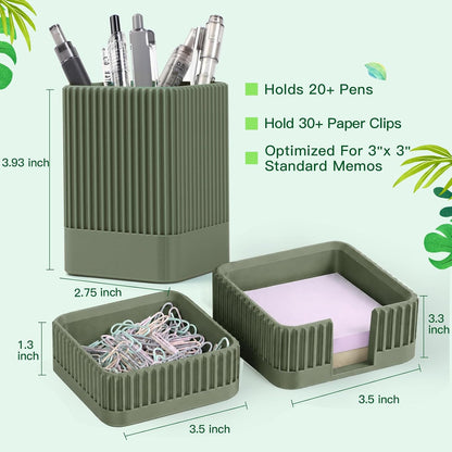 Aesthetic Desk Organizer Set,3-Piece Sturdy Plastic Office Accessories