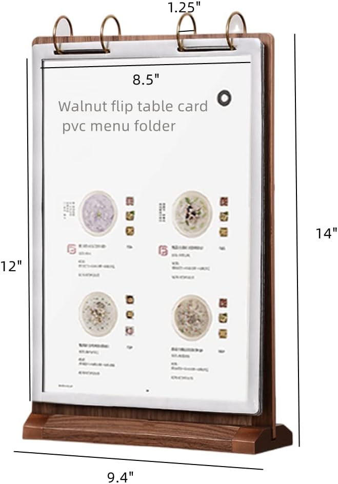 A6 Walnut Wood Sign Holder Vertical Table Flip Display 6 Page 12 Picture