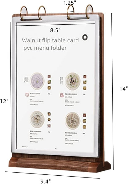 A6 Walnut Wood Sign Holder Vertical Table Flip Display 6 Page 12 Picture