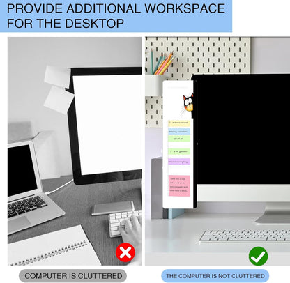 Office Desk Accessories 2pcs Multifunction Computer Monitor Memo Board - Transparent Computer Side Panel Memo Creative Monitor Side Panel Suitable for Office Home Desktop