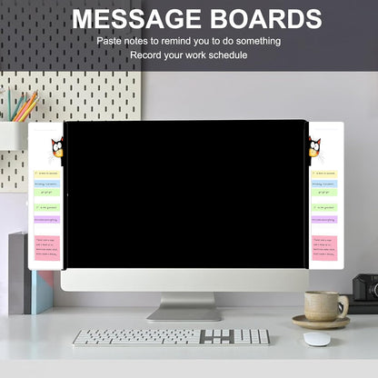 Office Desk Accessories 2pcs Multifunction Computer Monitor Memo Board - Transparent Computer Side Panel Memo Creative Monitor Side Panel Suitable for Office Home Desktop