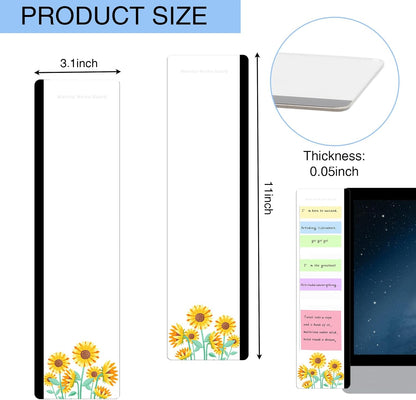 Office Desk Accessories 2pcs Multifunction Computer Monitor Memo Board - Transparent Computer Side Panel Memo Creative Monitor Side Panel Suitable for Office Home Desktop