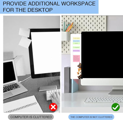 Office Desk Accessories 2pcs Multifunction Computer Monitor Memo Board - Transparent Computer Side Panel Memo Creative Monitor Side Panel Suitable for Office Home Desktop