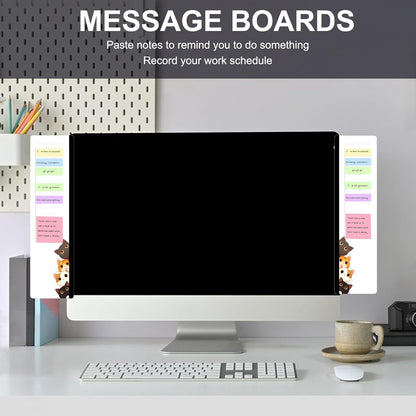 Office Desk Accessories 2pcs Multifunction Computer Monitor Memo Board - Transparent Computer Side Panel Memo Creative Monitor Side Panel Suitable for Office Home Desktop