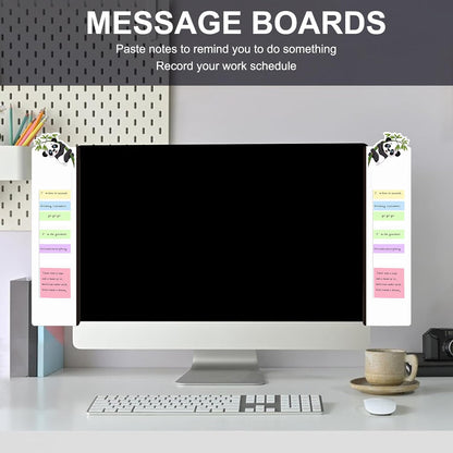 Office Desk Accessories 2pcs Multifunction Computer Monitor Memo Board - Transparent Computer Side Panel Memo Creative Monitor Side Panel Suitable for Office Home Desktop