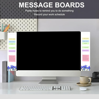 Office Desk Accessories 2pcs Multifunction Computer Monitor Memo Board - Transparent Computer Side Panel Memo Creative Monitor Side Panel Suitable for Office Home Desktop