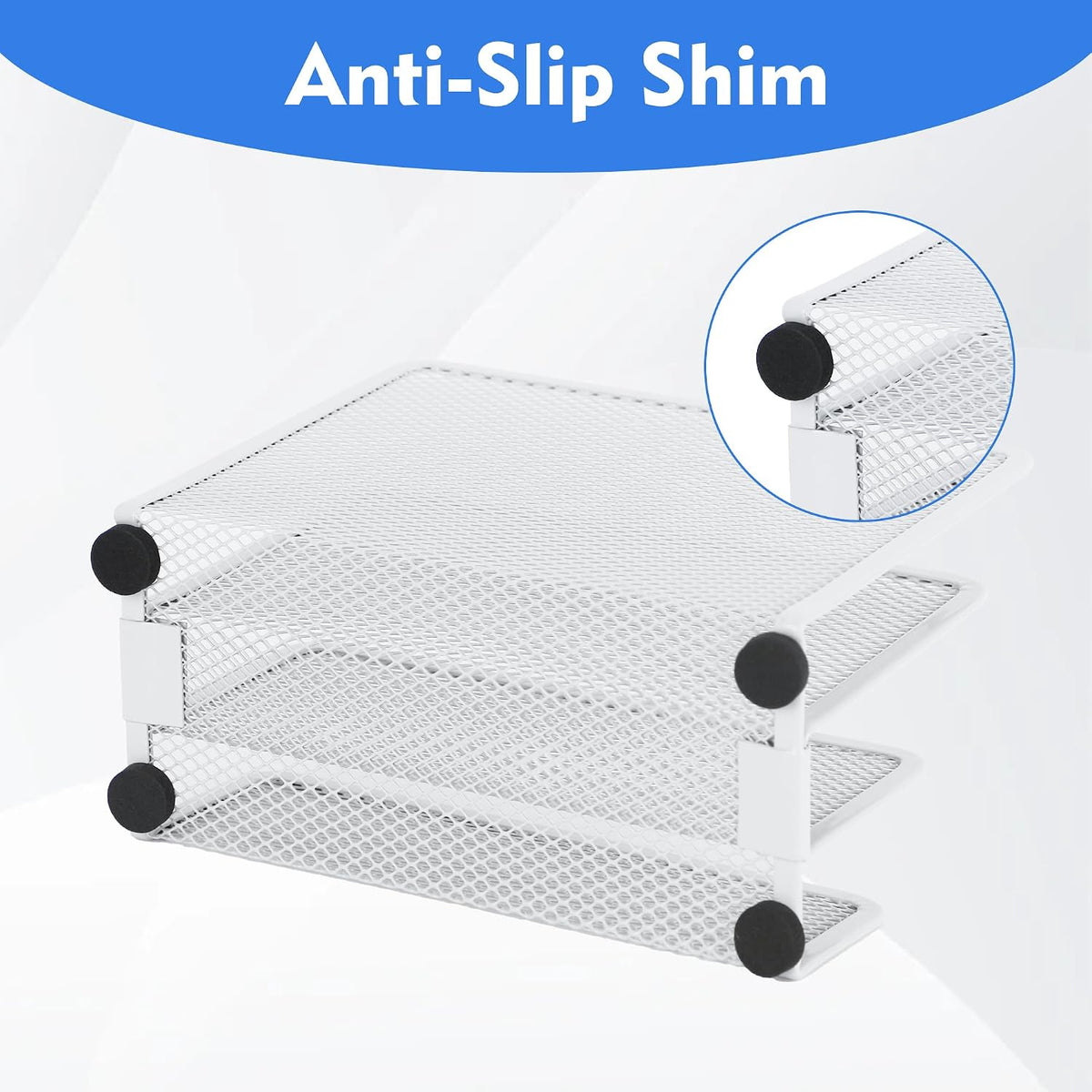 Desk Mail Organizer, Office Small Desktop Metal Mesh Envelope Letter Sorter Paper File Holder Organizer with 3 Vertical Upright Compartments, Black